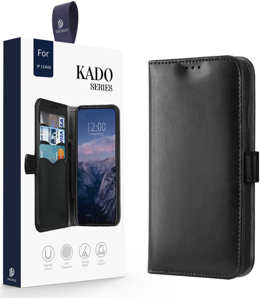 Dux Ducis Kado Series Apple iPhone 11 Pro Max Portemonnee Hoesje Zwart afbeelding 10