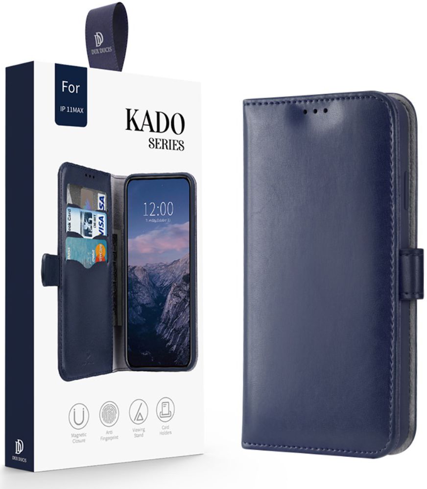 Dux Ducis Kado Series Apple iPhone 11 Pro Max Portemonnee Hoesje Blauw afbeelding 10