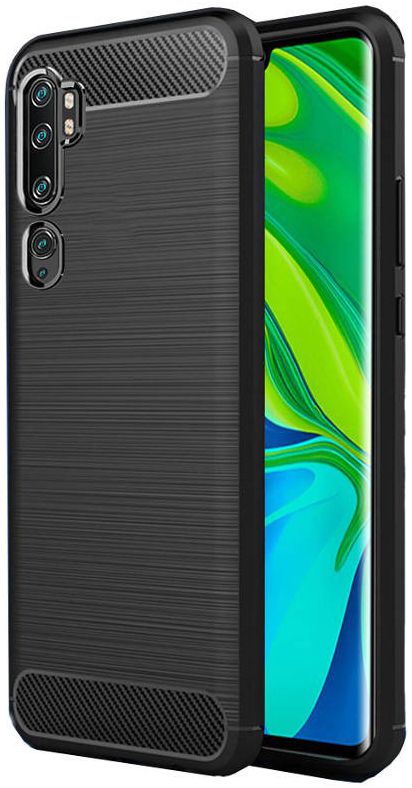 Xiaomi Mi Note 10 / Mi Note 10 Pro Hoesje Geborsteld en Dun TPU Zwart afbeelding 1
