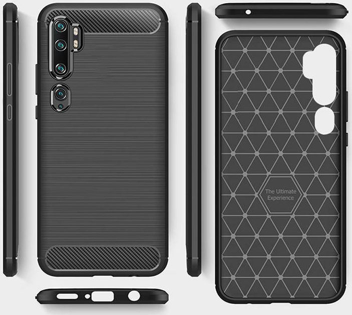 Xiaomi Mi Note 10 / Mi Note 10 Pro Hoesje Geborsteld en Dun TPU Zwart afbeelding 7
