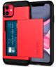 Spigen Slim Armor Card Holder Case Apple iPhone 11 Hoesje Rood