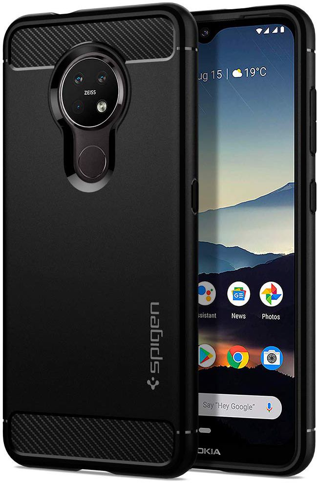 Spigen Rugged Armor Hoesje Nokia 7.2 Zwart afbeelding 1