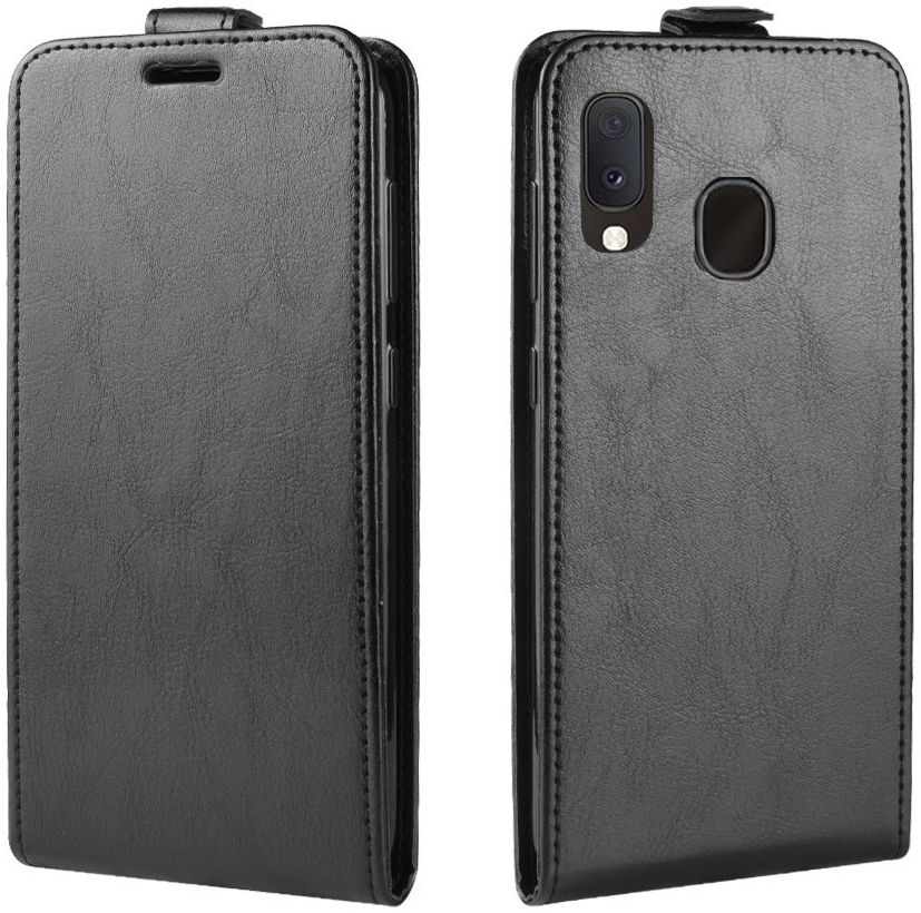 Samsung Galaxy A20E Flip Hoesje Verticaal Zwart afbeelding 2