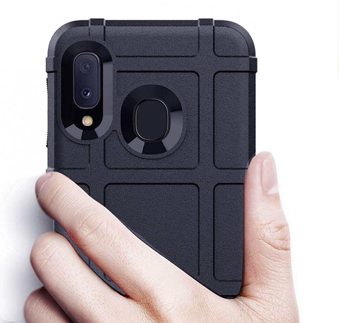 Samsung Galaxy A20e Anti-Shock TPU Hyrbide Hoesje Blauw afbeelding 4