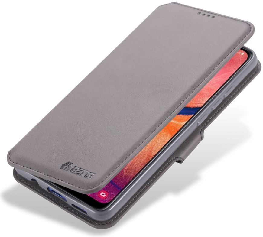 AZNS Samsung Galaxy A20e Portemonnee Stand Hoesje Grijs afbeelding 1