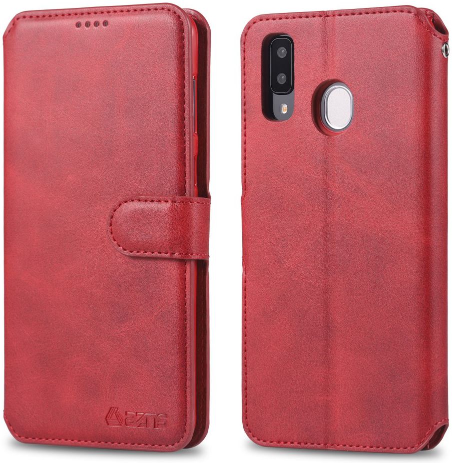 AZNS Samsung Galaxy A20e Portemonnee Stand Hoesje Rood afbeelding 2