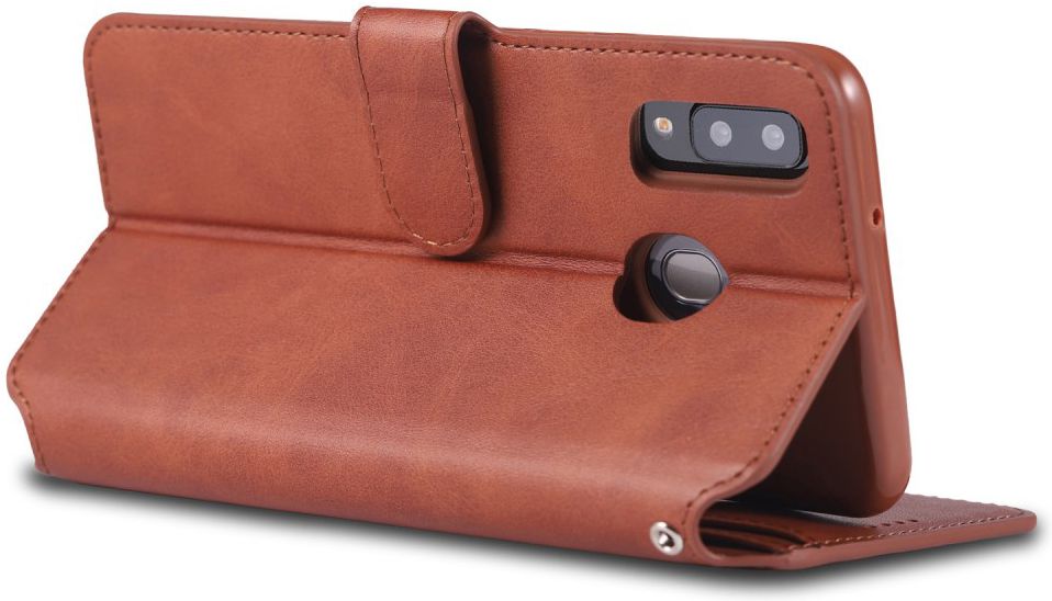 AZNS Samsung Galaxy A20e Portemonnee Stand Hoesje Bruin afbeelding 7