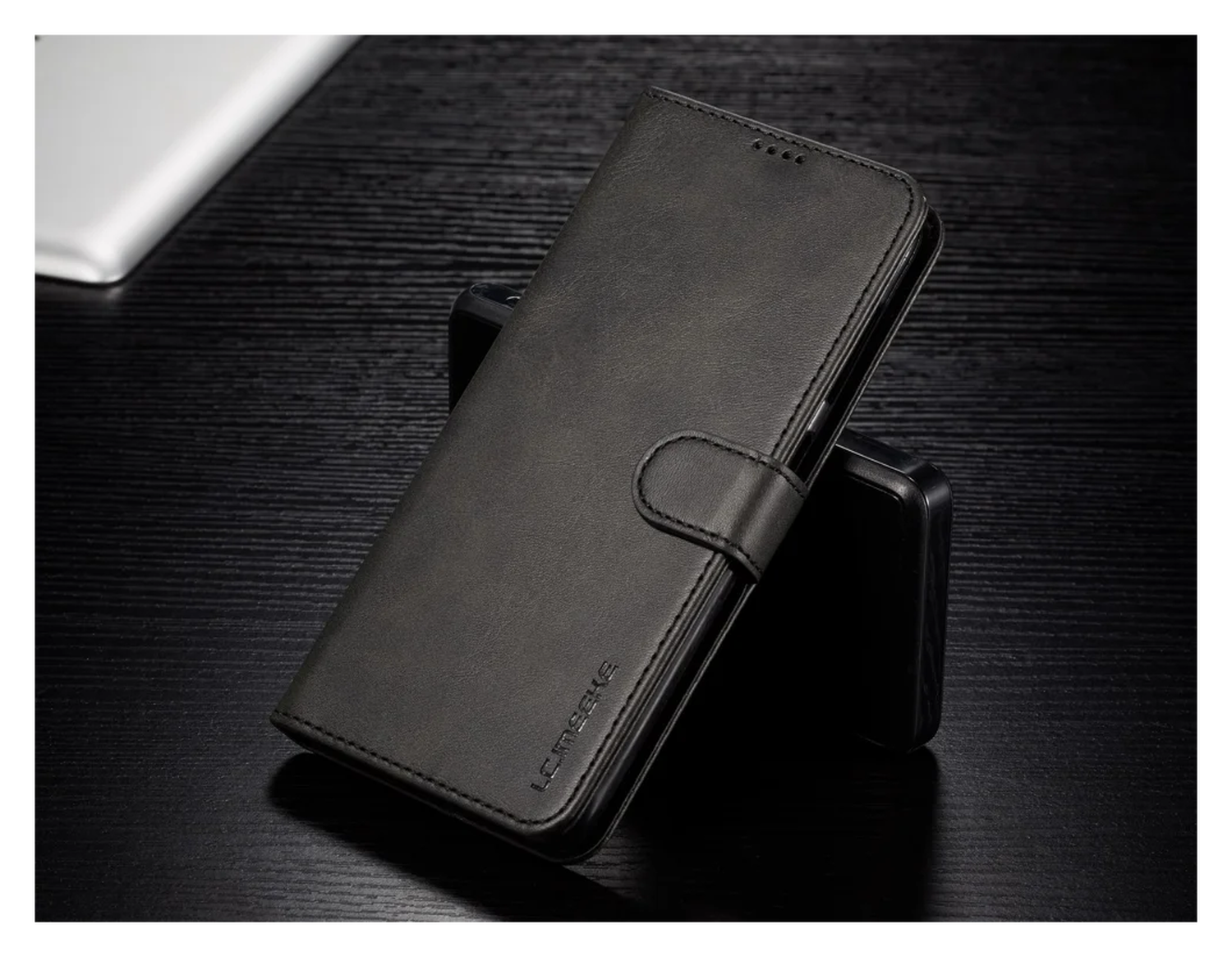 Samsung Galaxy A20e Portemonnee Stand Bookcase Hoesje Zwart afbeelding 5