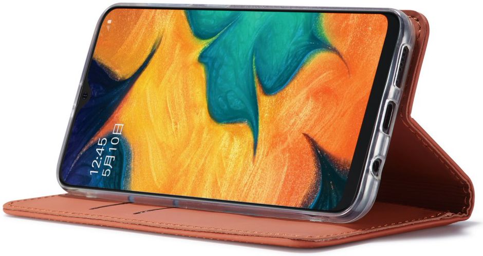 Samsung Galaxy A20e Portemonnee Stand Bookcase Hoesje Kunstleer Bruin afbeelding 3