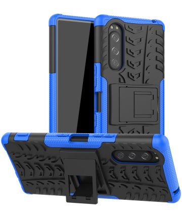 Sony Xperia 5 Robuust Hybride Hoesje Blauw Hoesjes