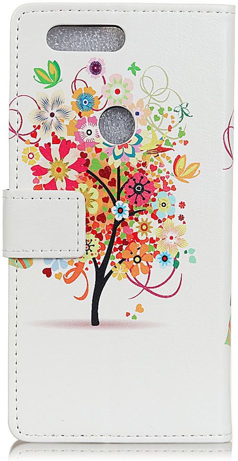 Motorola Moto E6 Play Hoesje met Rode Boom Print afbeelding 2