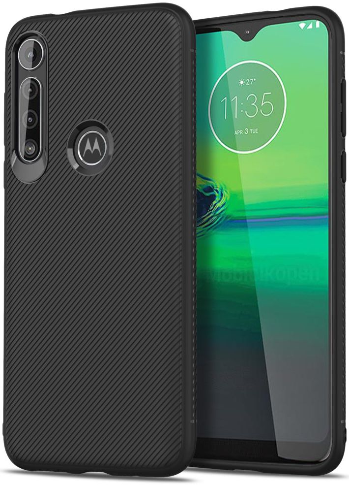 Motorola Moto G8 Play Twill Slim Texture Back Cover Zwart afbeelding 2