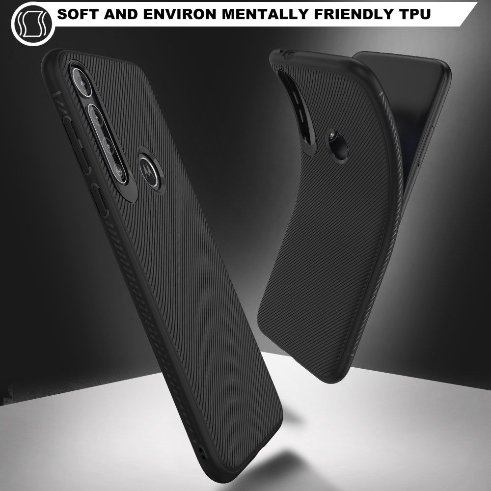 Motorola Moto G8 Play Twill Slim Texture Back Cover Zwart afbeelding 4