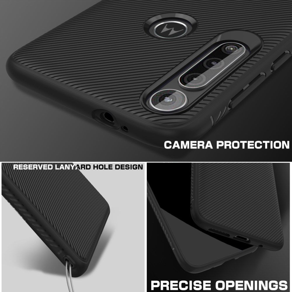 Motorola Moto G8 Play Twill Slim Texture Back Cover Zwart afbeelding 5