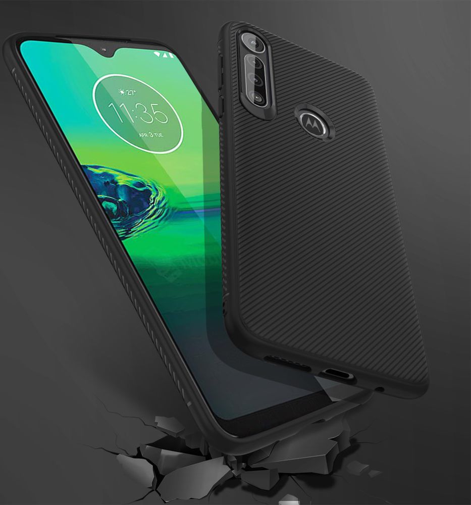 Motorola Moto G8 Play Twill Slim Texture Back Cover Zwart afbeelding 7