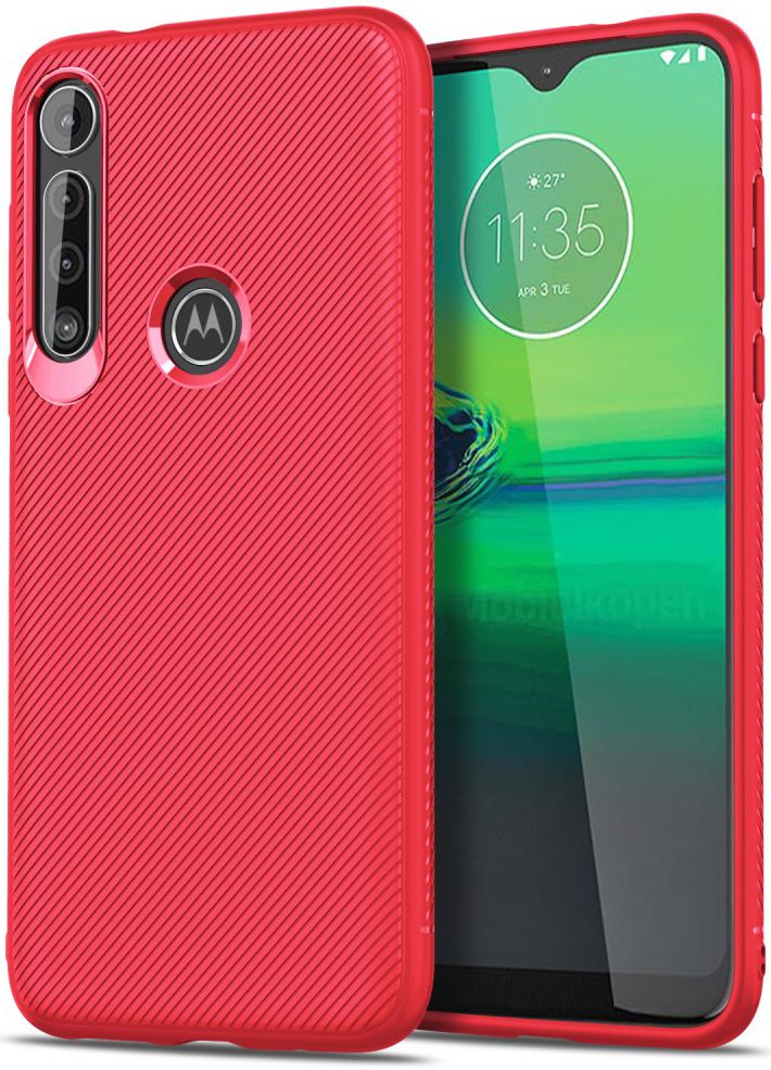 Motorola One Macro Twill Slim Texture Back Cover Rood afbeelding 2