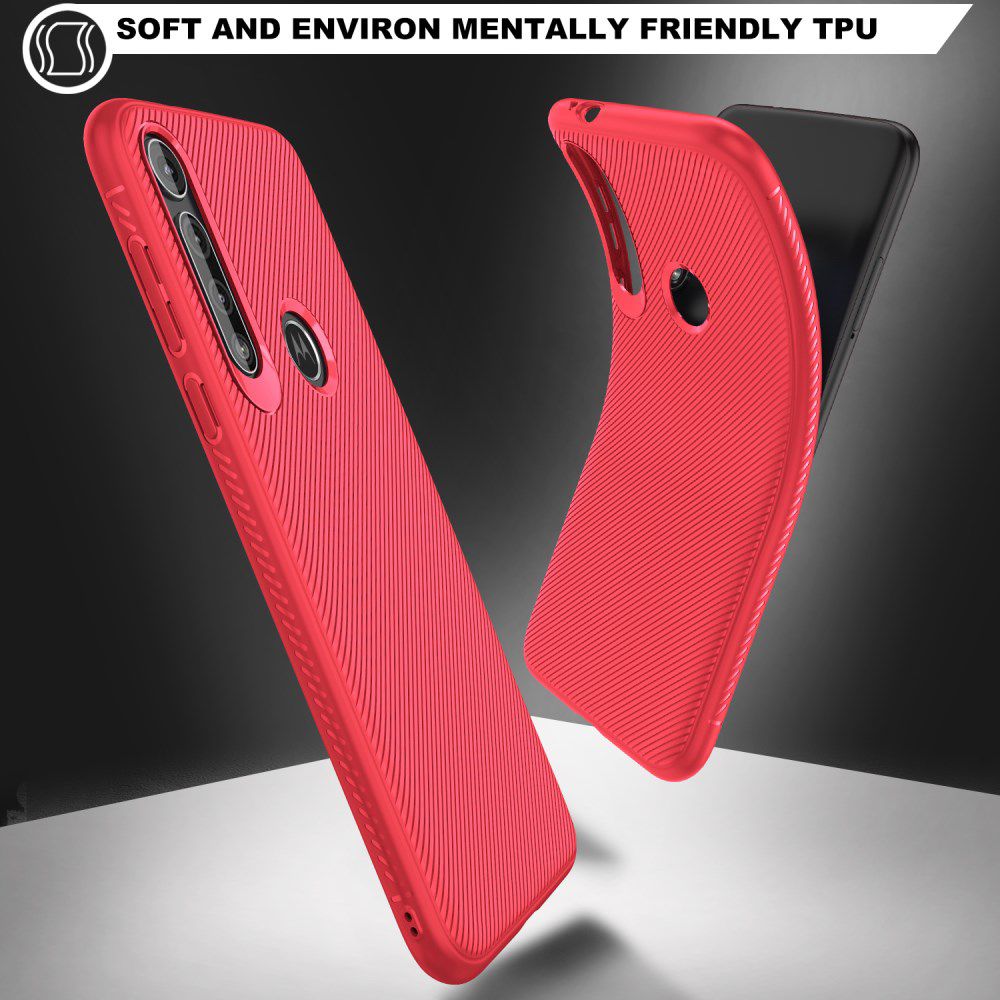 Motorola One Macro Twill Slim Texture Back Cover Rood afbeelding 4