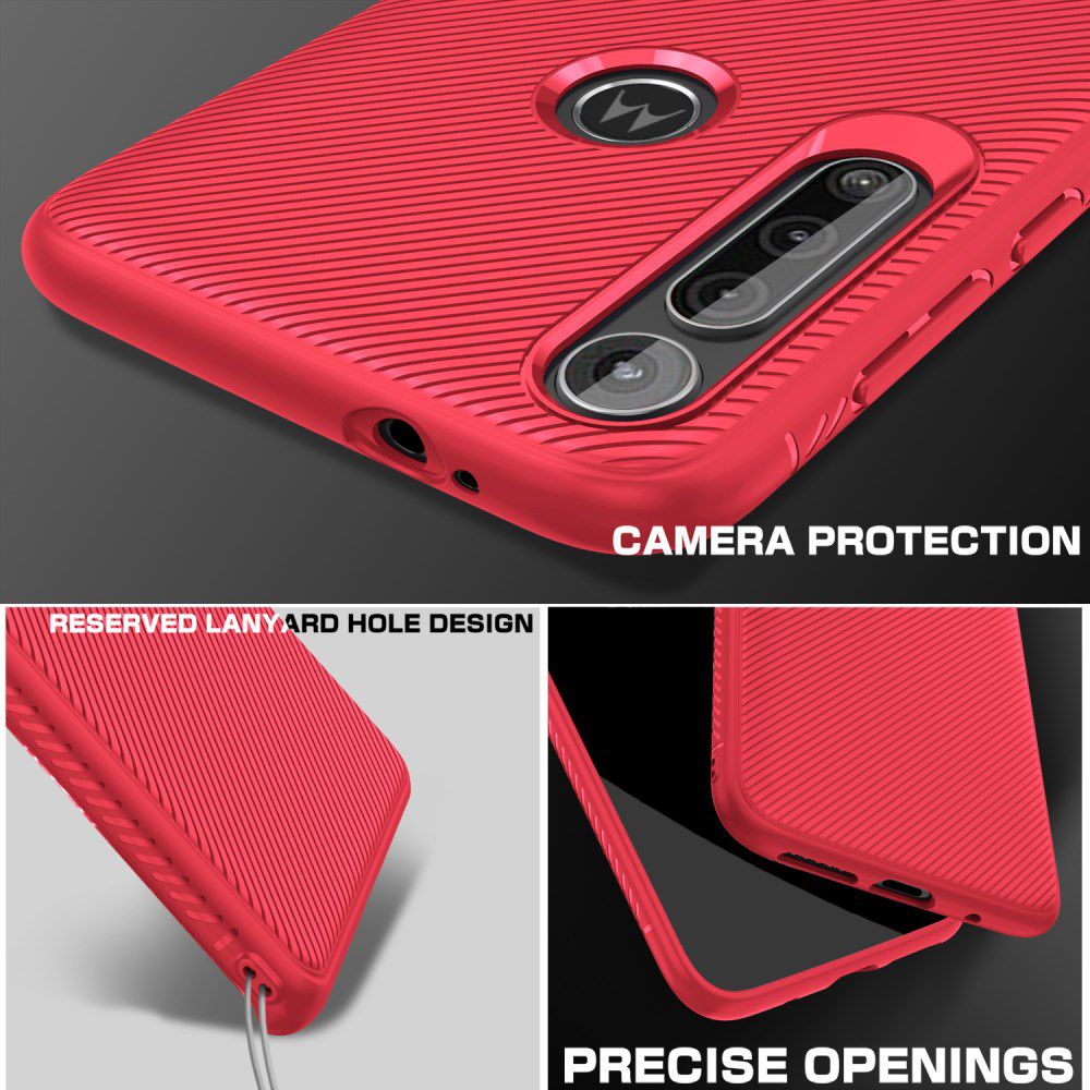 Motorola One Macro Twill Slim Texture Back Cover Rood afbeelding 5