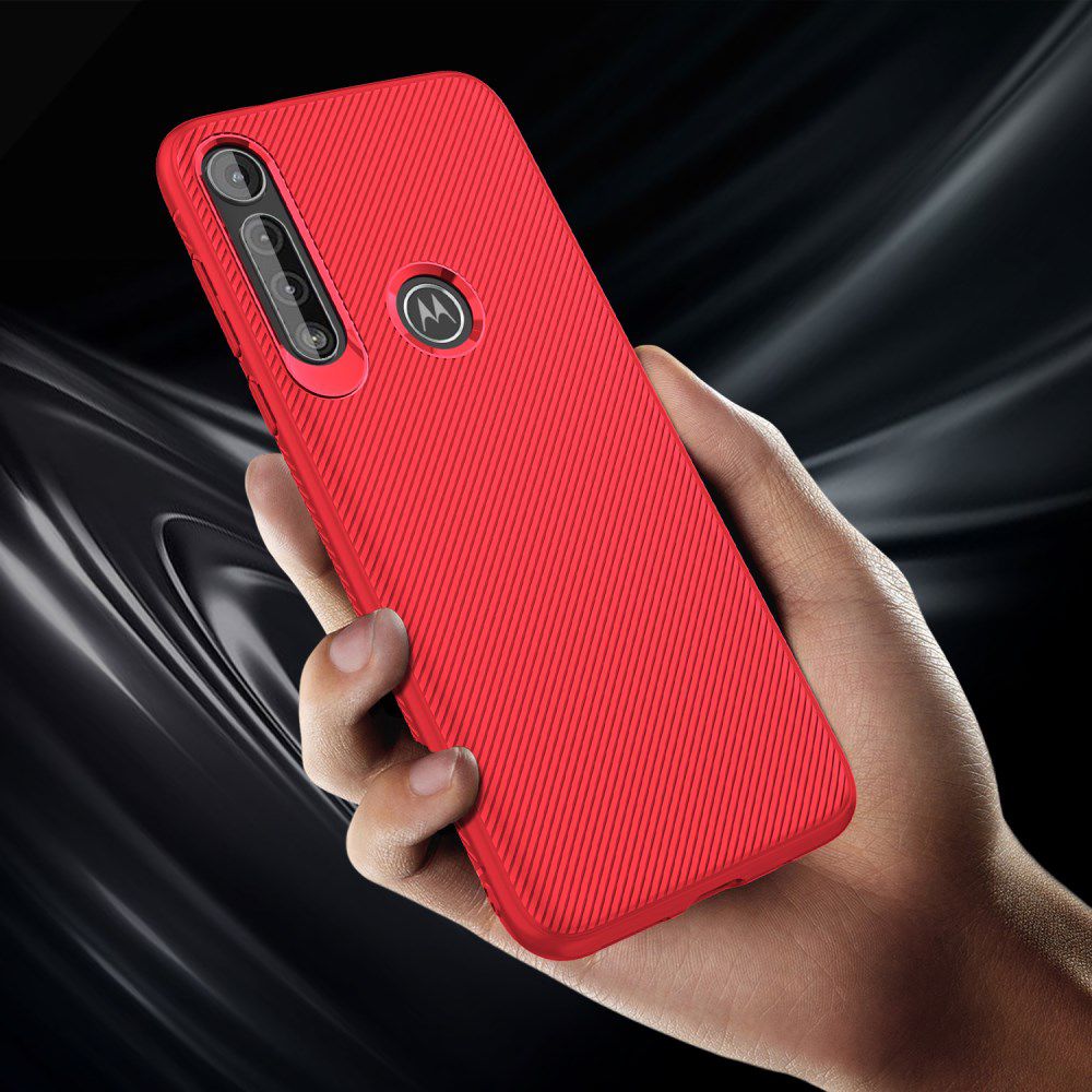 Motorola One Macro Twill Slim Texture Back Cover Rood afbeelding 6