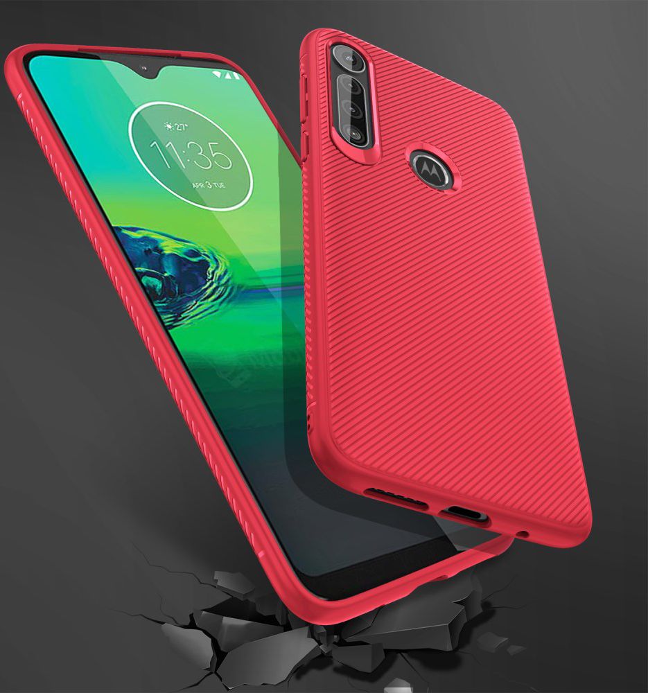 Motorola One Macro Twill Slim Texture Back Cover Rood afbeelding 7