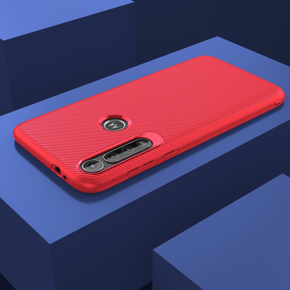 Motorola One Macro Twill Slim Texture Back Cover Rood afbeelding 8