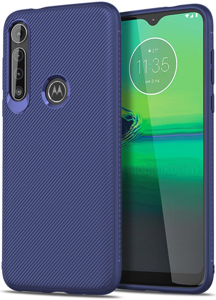 Motorola One Macro Twill Slim Texture Back Cover Blauw afbeelding 2