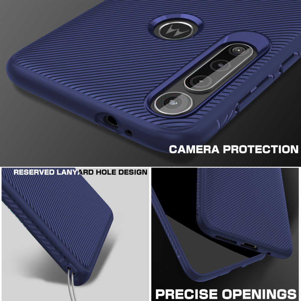 Motorola One Macro Twill Slim Texture Back Cover Blauw afbeelding 5