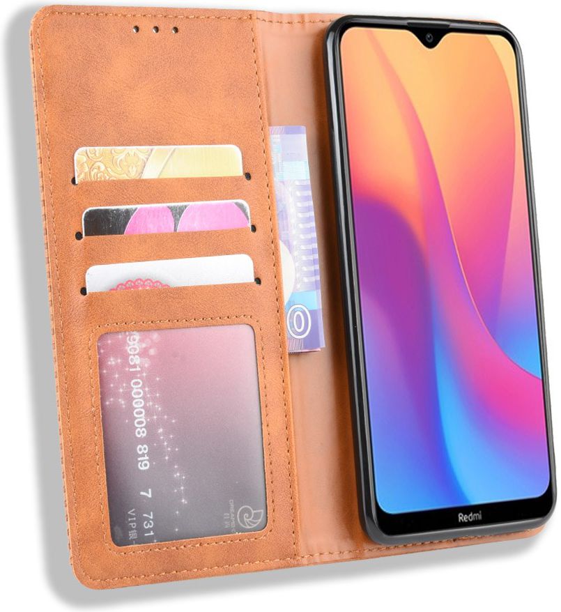 Xiaomi Redmi 8A Retro Portemonnee Hoesje Bruin afbeelding 1