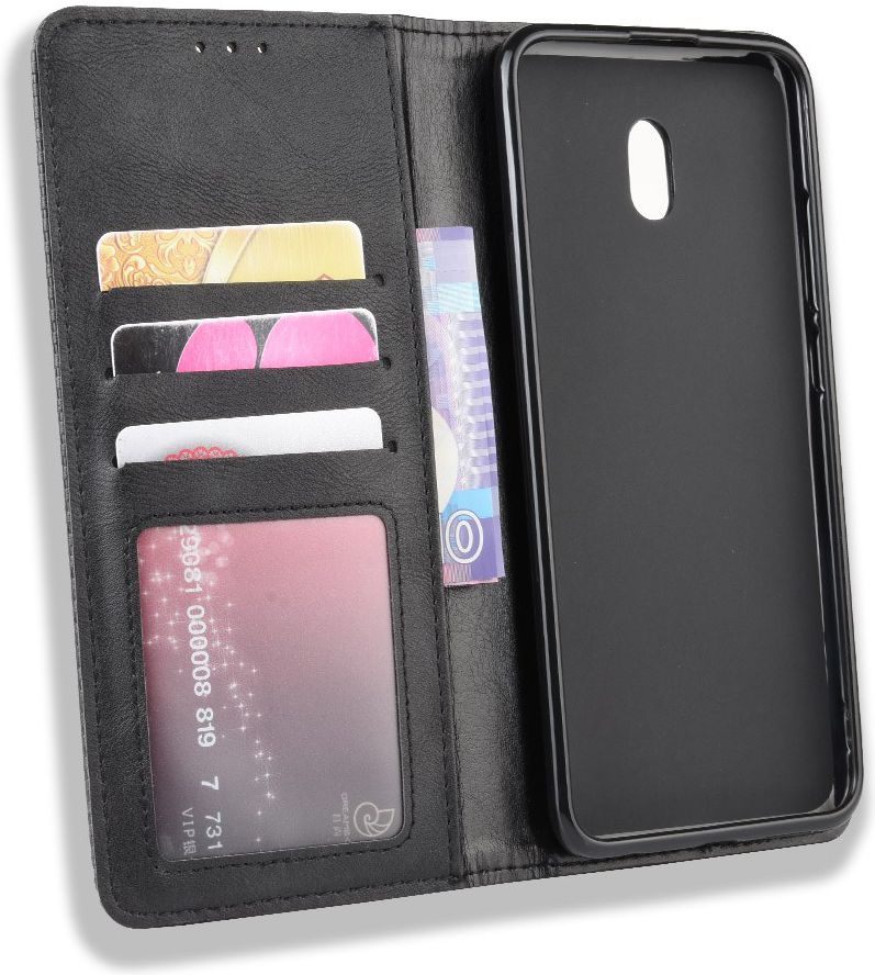 Xiaomi Redmi 8A Retro Portemonnee Hoesje Zwart afbeelding 5