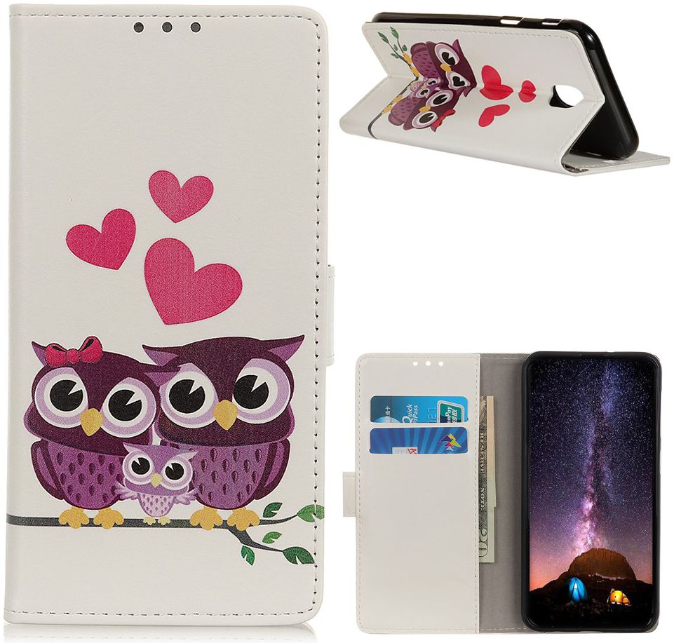 Xiaomi Redmi 8A Portemonnee Hoesje met Uilen Print afbeelding 4