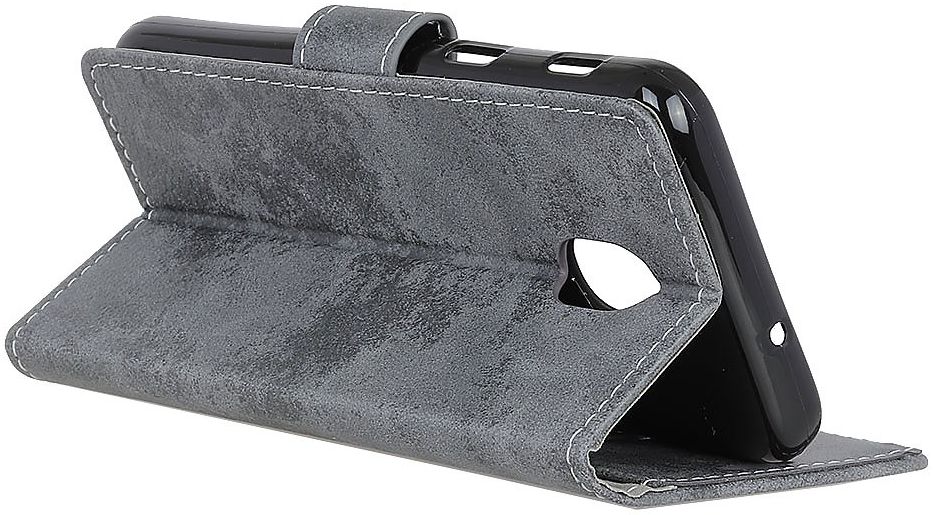 Xiaomi Redmi 8A Vintage Portemonnee Stand Hoesje Grijs afbeelding 9