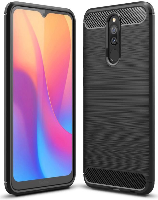 Xiaomi Redmi 8A Geborsteld TPU Hoesje Zwart afbeelding 1