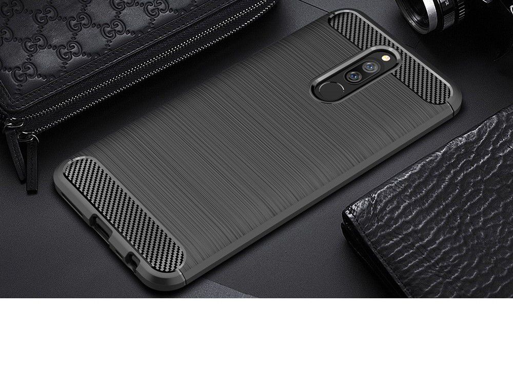Xiaomi Redmi 8A Geborsteld TPU Hoesje Zwart afbeelding 10