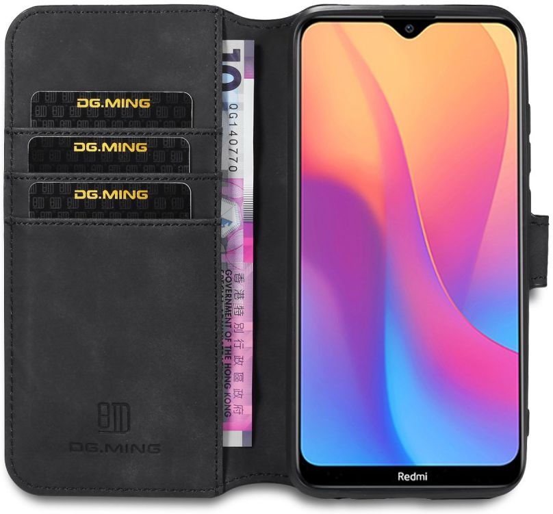 DG Ming Xiaomi Redmi 8A Retro Portemonnee Hoesje Zwart afbeelding 1