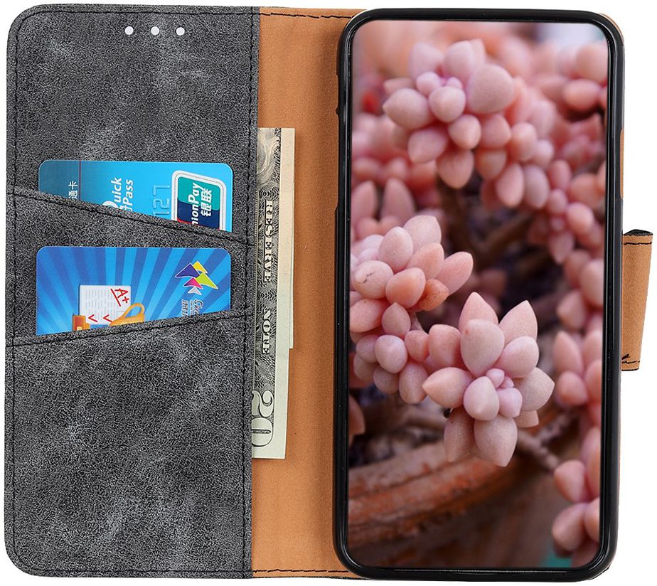 Xiaomi Redmi Note 8T Bookcase Vintage Hoesje Grijs afbeelding 1