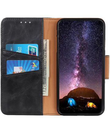 Xiaomi Redmi Note 8T Crazy Horse Leather Wallet Case Zwart Hoesjes