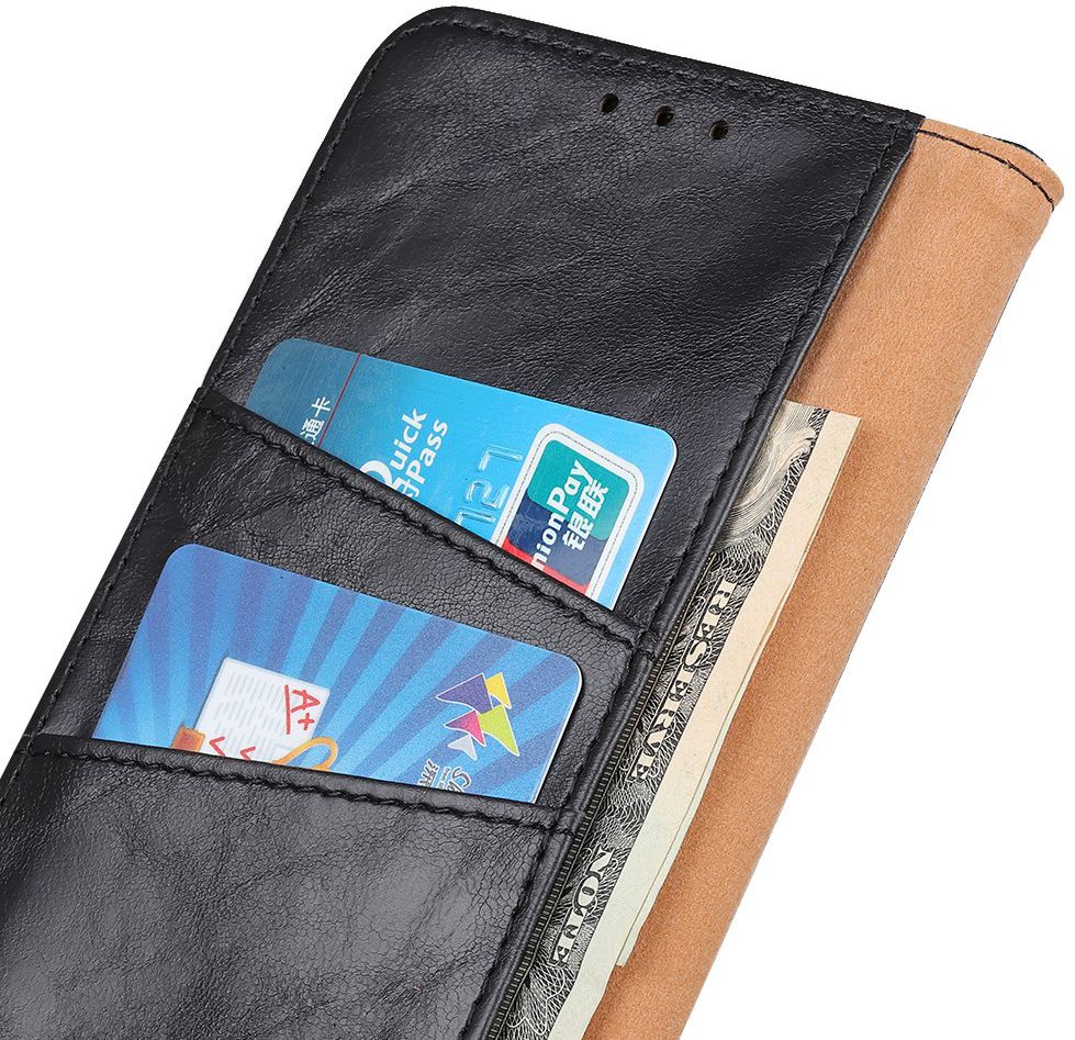 Xiaomi Redmi Note 8T Crazy Horse Leather Wallet Case Zwart afbeelding 11
