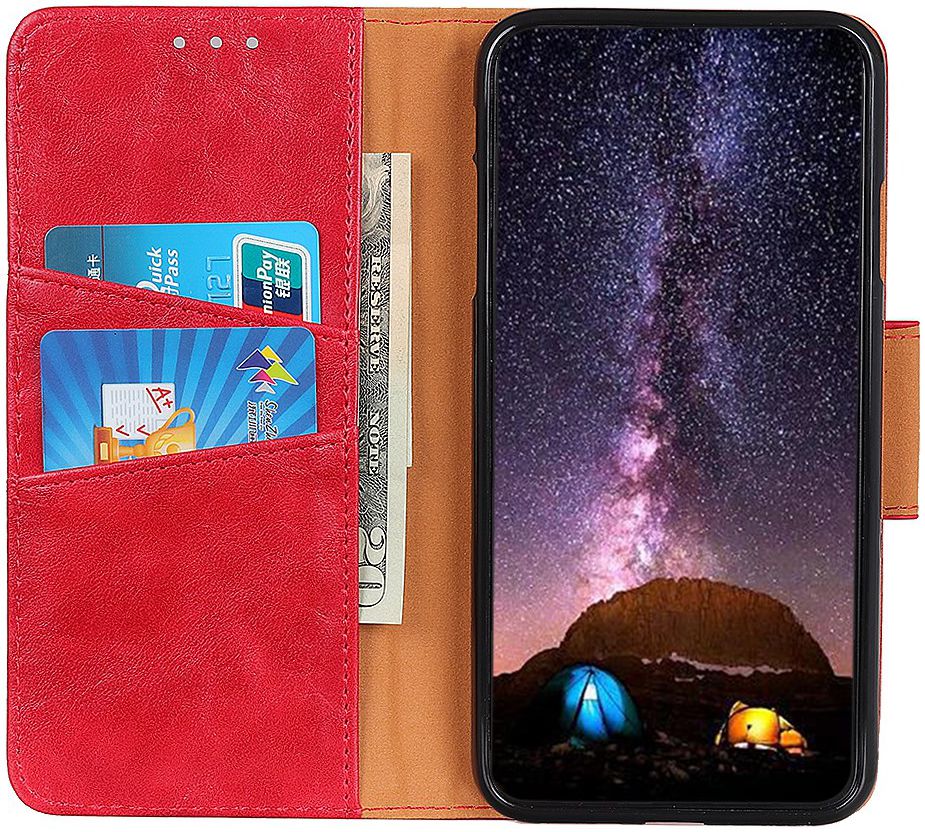 Xiaomi Redmi Note 8T Crazy Horse Portemonnee Hoesje Rood afbeelding 2