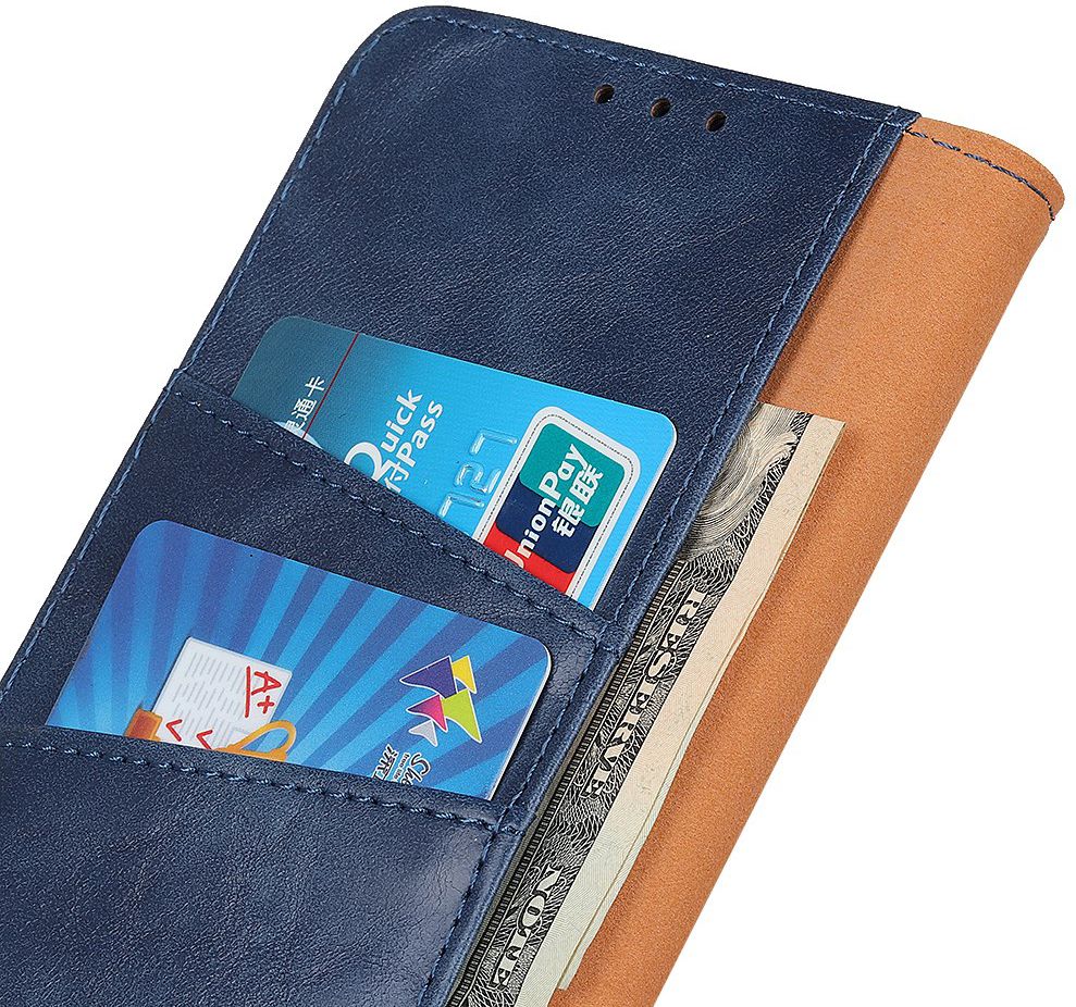 Xiaomi Redmi Note 8T Crazy Horse Leren Portemonnee Hoesje Blauw afbeelding 11