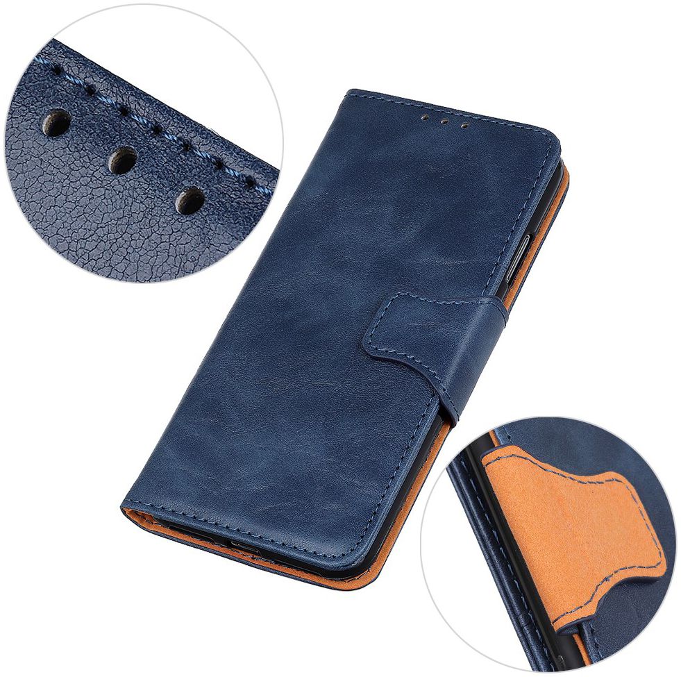 Xiaomi Redmi Note 8T Crazy Horse Leren Portemonnee Hoesje Blauw afbeelding 12