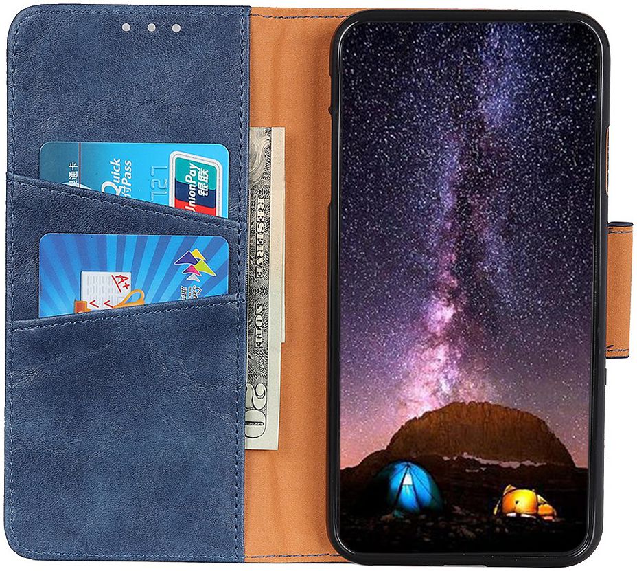 Xiaomi Redmi Note 8T Crazy Horse Leren Portemonnee Hoesje Blauw afbeelding 9