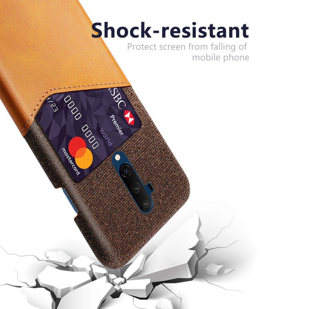 OnePlus 7T Pro Kunststoffen Back Cover met Kaartsleuf Bruin afbeelding 2
