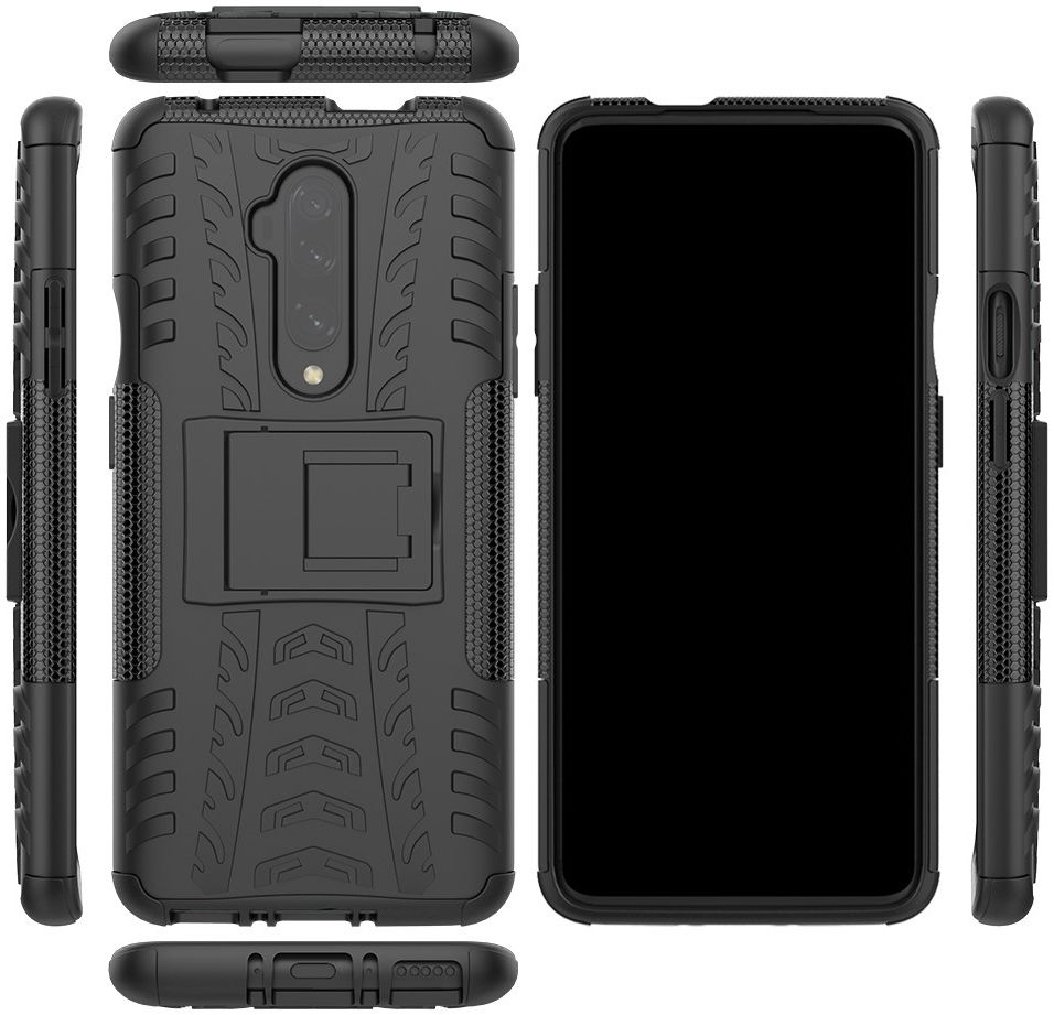 OnePlus 7T Pro Robuust Hybride Hoesje Zwart afbeelding 14