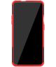 OnePlus 7T Pro Robuust Hybride Hoesje Zwart/Rood