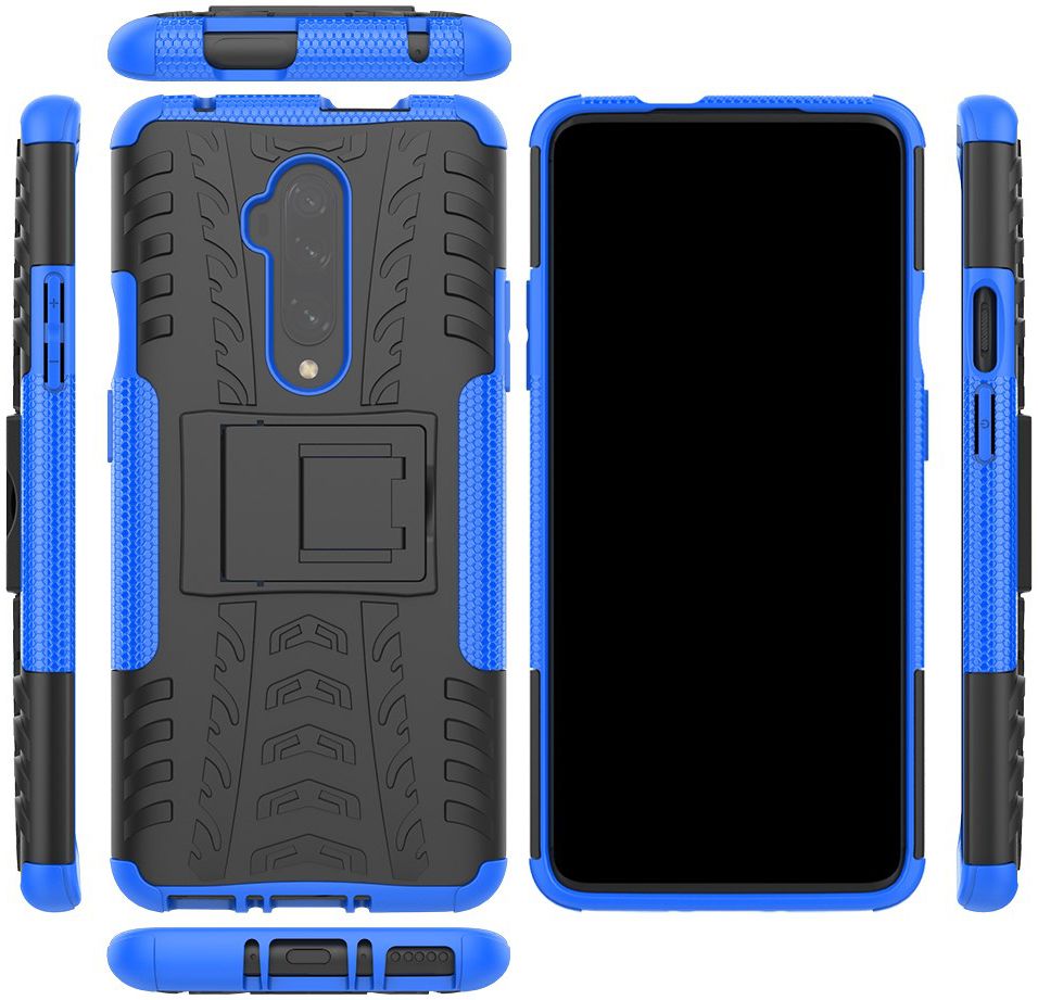 OnePlus 7T Pro Robuust Hybride Hoesje Blauw afbeelding 5