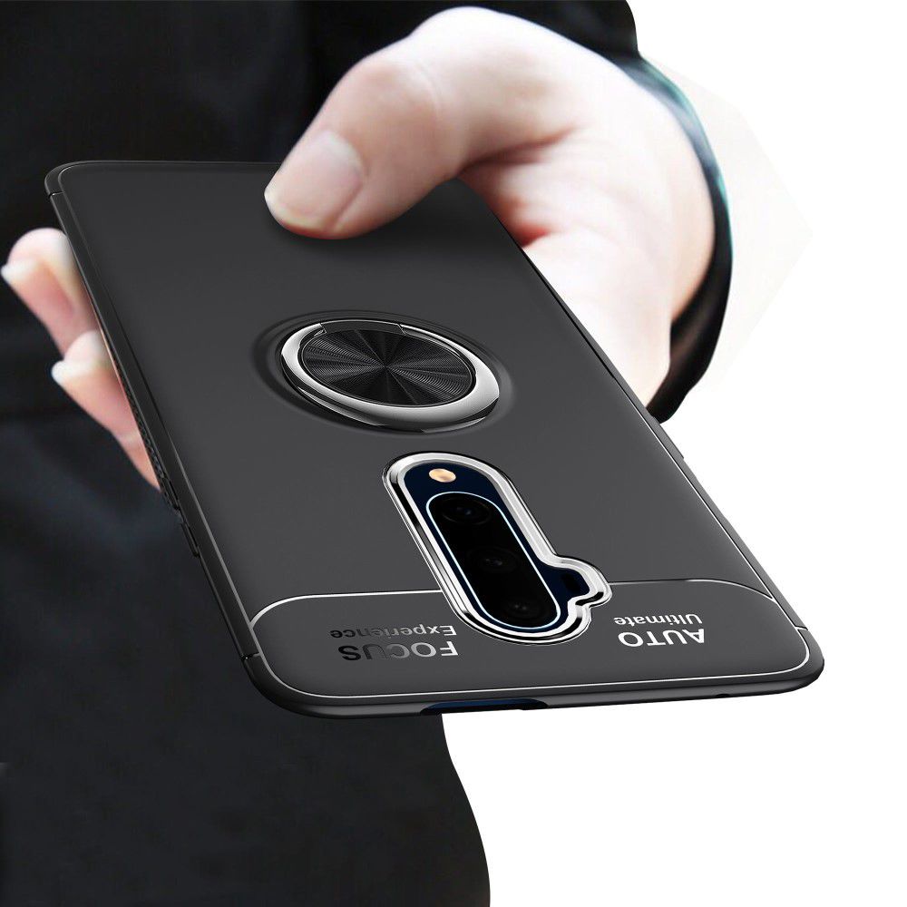 OnePlus 7T Pro Hoesje met Ring Kickstand Zwart afbeelding 4