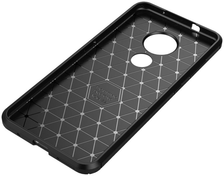Nokia 6.2 / 7.2 Siliconen Carbon Hoesje Zwart afbeelding 12