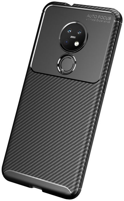 Nokia 6.2 / 7.2 Siliconen Carbon Hoesje Zwart afbeelding 5