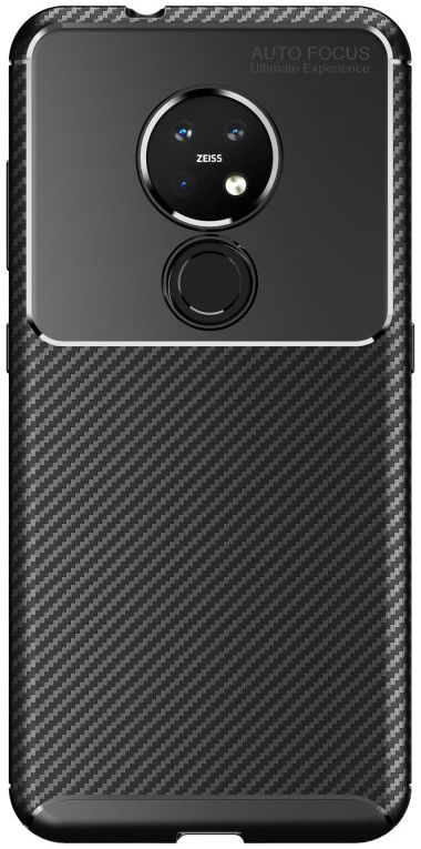 Nokia 6.2 / 7.2 Siliconen Carbon Hoesje Zwart afbeelding 8