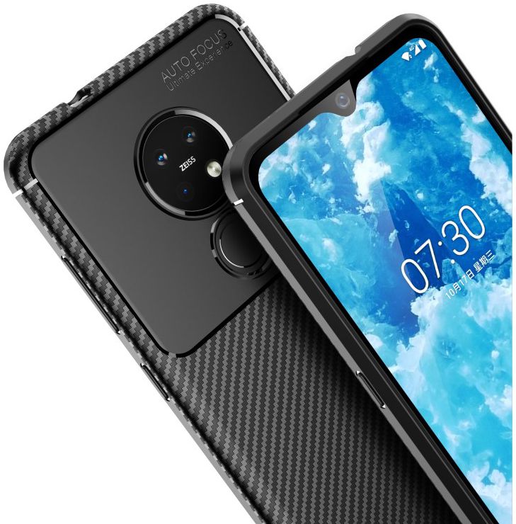 Nokia 6.2 / 7.2 Siliconen Carbon Hoesje Zwart afbeelding 9